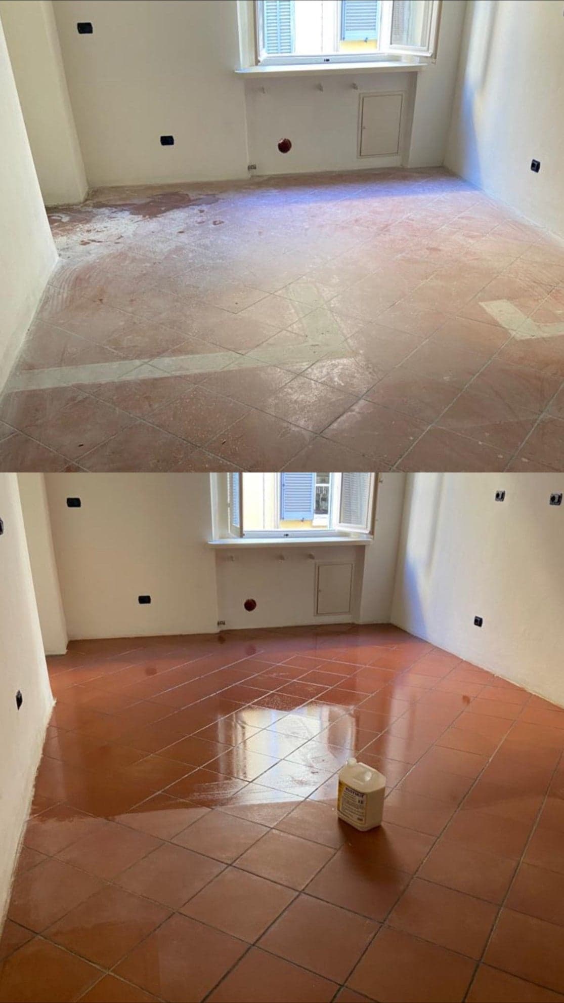 Risultato eccellente: prima e dopo l'intervento di pulitura a fondo per un cliente di Parma