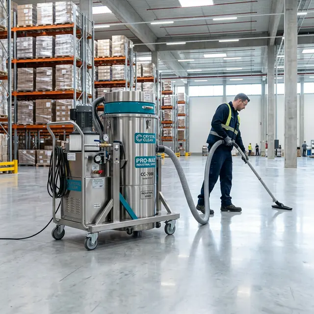 Aspiratore industriale professionale CFM utilizzato per l'aspirazione di polveri e macerie nei capannoni